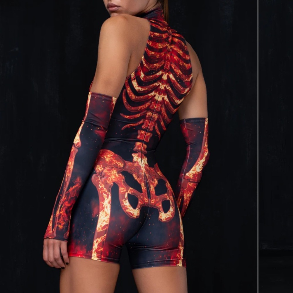 Badinka Raging Flames Keyhole Romper - Picture 5 of 5